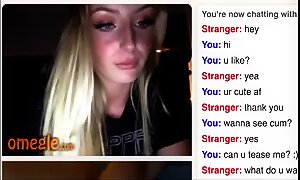 Cute Blonde Omegle Girl Rubs Her Perky Tits