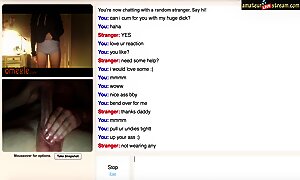 Omegle Teen Reaction To Huge Cock