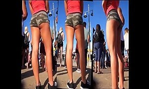 Fit booty in shorts in public