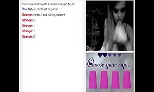 Hot blond Plays And Losses Strip Omegle Game