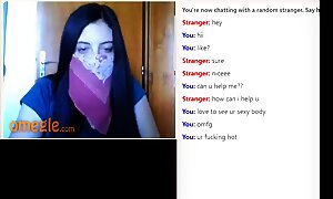 Omegle Dark Haired Teen Shows Nice Perky Tits