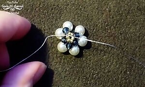 How to make matching ring to beaded bracelet/ pearl & crystal beads bracelet & ring/jewelry tutorial HD