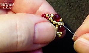 Poppy flower earrings & bracelet jewelry set beaded making tutorial