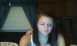 Amateur girl plays with vibrator on Chatroulette