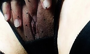 Multiple Orgasms in Suspenders - Fingering, Anal Play, Vibrator & Butt Plug