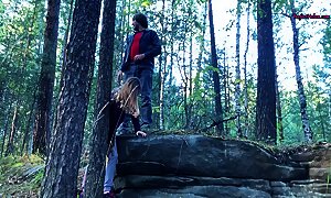 Sucked a Stranger in the Woods to help her - Public Sex