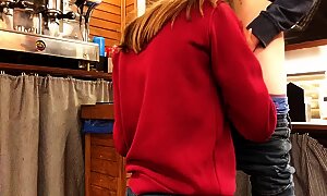 GIRL BARISTA DOES BLOWJOB TO TEEN AT WORK (WITH TALK)
