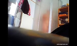 Mom's hairy cunt filmed with spy camera