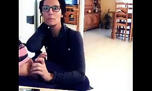 Nerdy hot mom blow son cock incest