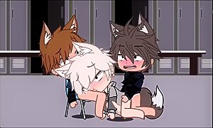 Three wolf boys fuck in a locker room (part 2) Gacha Gay