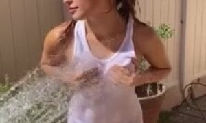 Lavaxgrll  porn - Braless Show off perfect boobs in Wet t-shirt