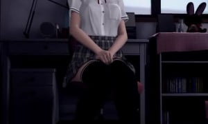 Cute 3D Schoolgirl in mini-skirt