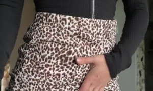 Christina Khalil Leopard Skirt  