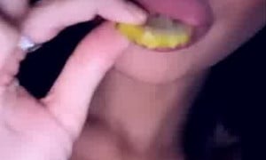 scarlet vasiljevic  Video - Her licking Lemon So Lewd