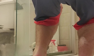 Farting in my blue and red shorts