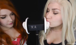 ASMR KittyKlaw Twins Ear licking Patreon Video
