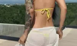 Bianca Taylor Thong Bikini Outdoors  Video 