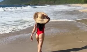 Bella Poarch Sexy Red Bikini Beach Video 