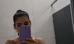 Anabella Galeano Bathroom Mirror Selfie  Video 