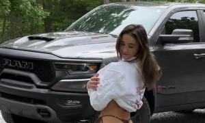 Natalie Roush Sexy Ass Tease Truck Set  Video Video